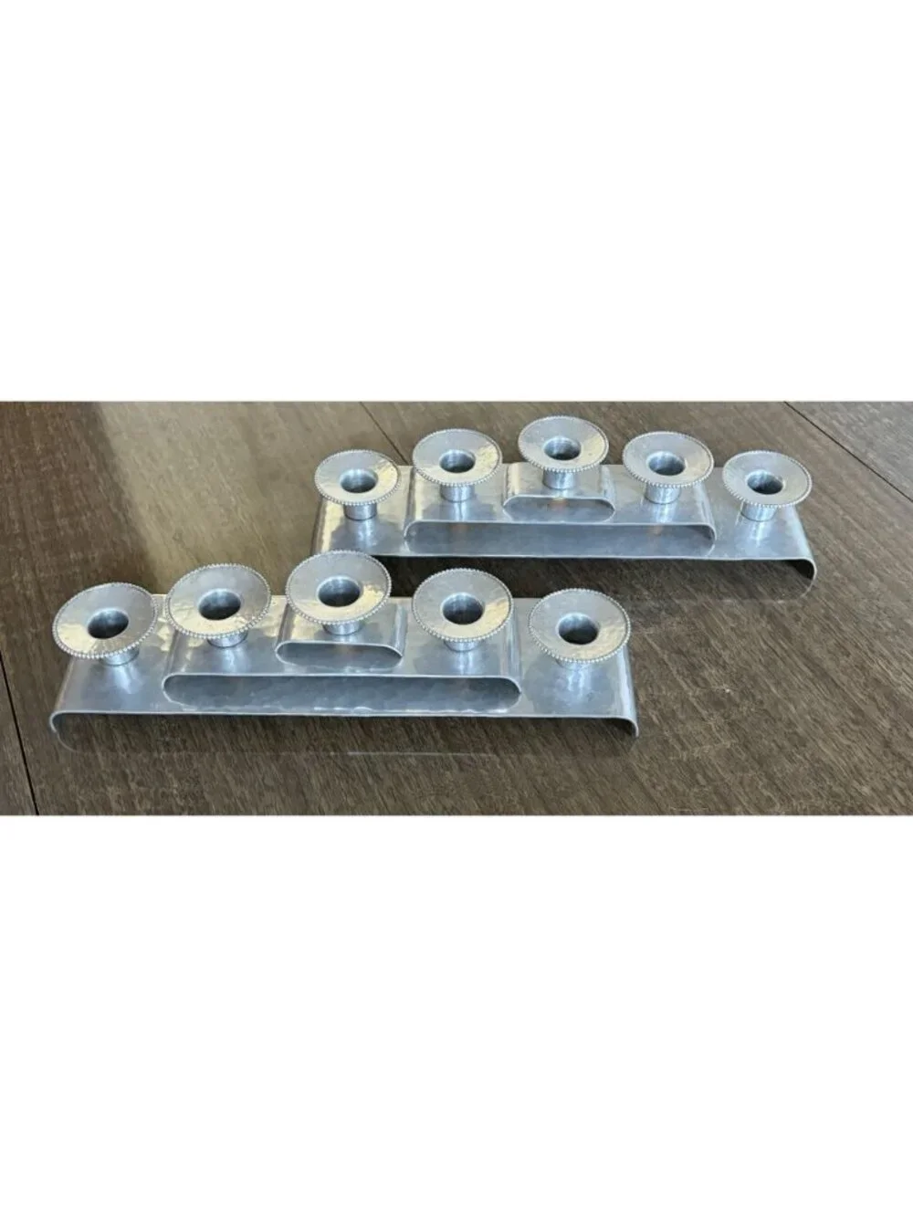 Mulholland Silver Co Era Hand Hammered Candle Holder 1930s Art Deco Set Of 2